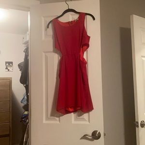 Red dress with cutouts